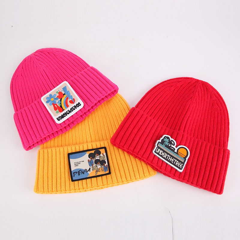 custom beanie knit hat cuffed pom winter beanie — product-beanies-37