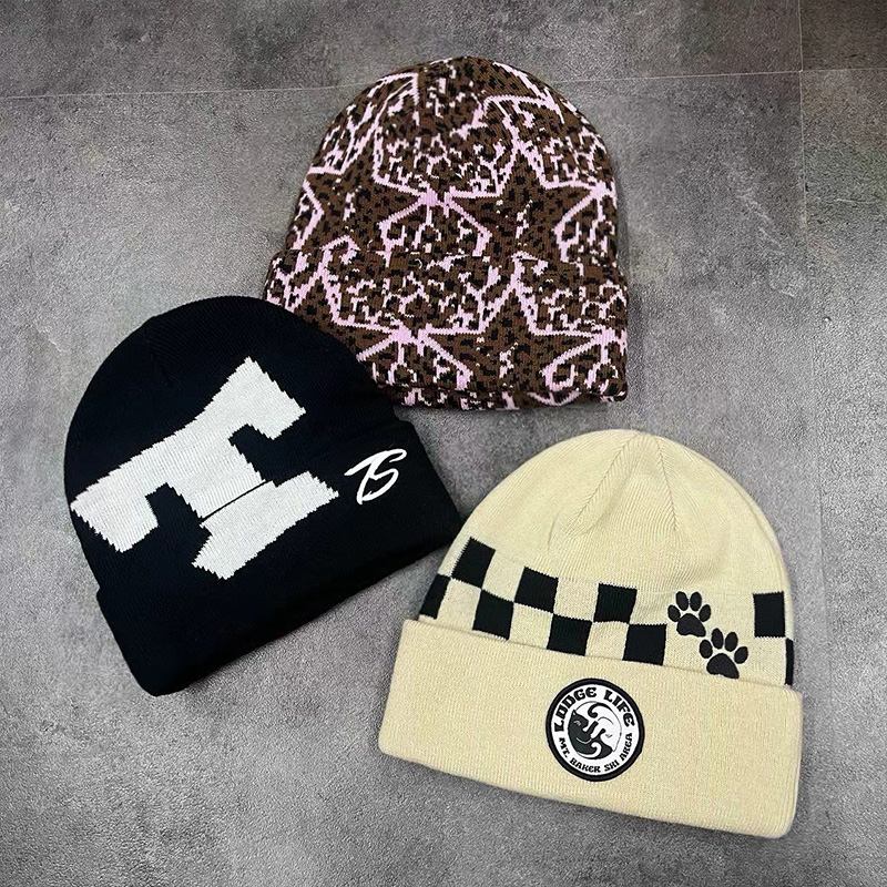 custom beanie knit hat cuffed pom winter beanie — product-beanies-46