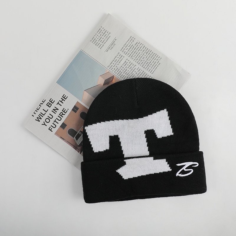 custom beanie knit hat cuffed pom winter beanie — product-beanies-50