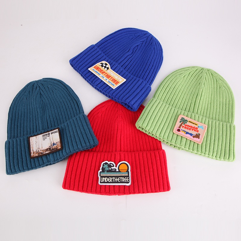 custom beanie knit hat cuffed pom winter beanie — product-beanies-7