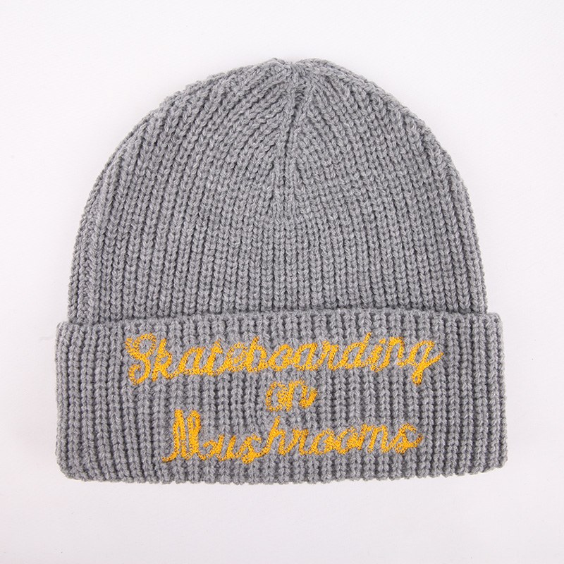 custom beanie knit hat cuffed pom winter beanie — product-beanies-8