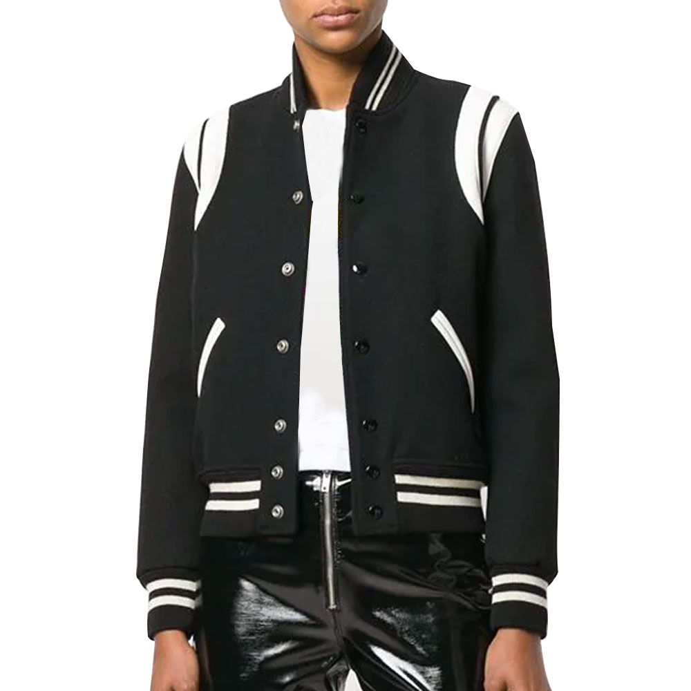 custom leather jacket varsity leather sleeves bomber — product-leather-14