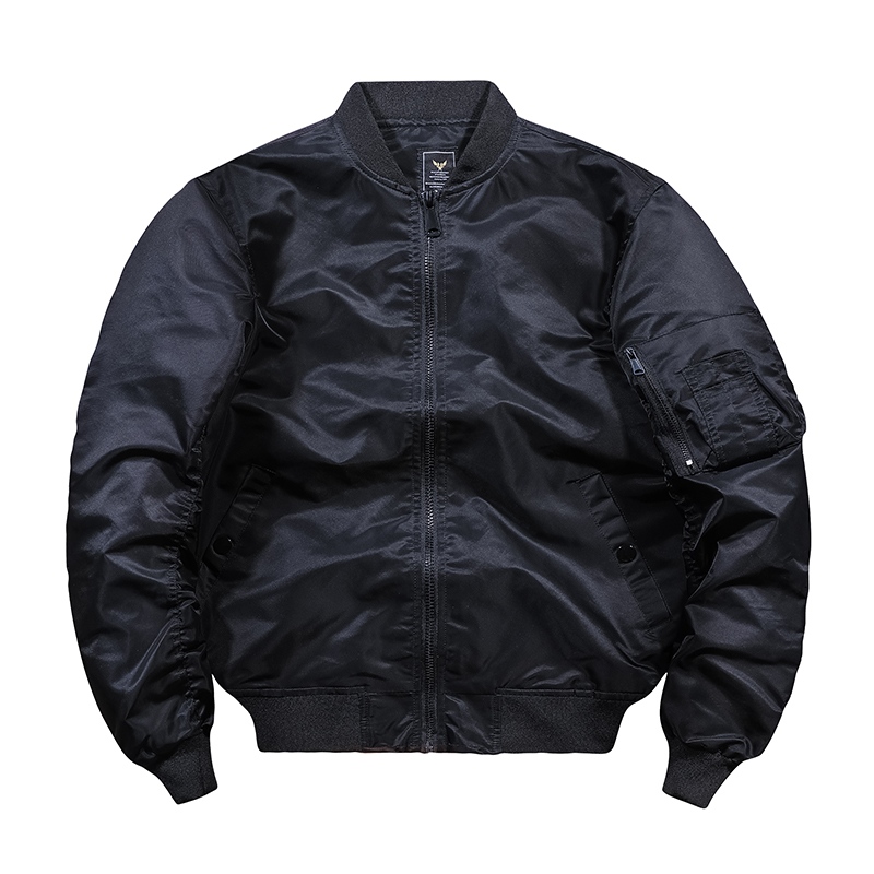 custom leather jacket varsity leather sleeves bomber — product-leather-20