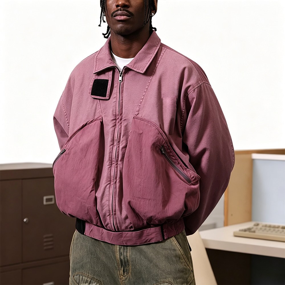 custom leather jacket varsity leather sleeves bomber — product-leather-24