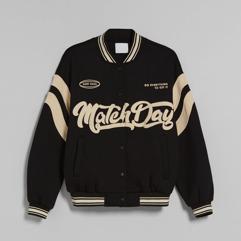 custom leather jacket varsity leather sleeves bomber — product-leather-27