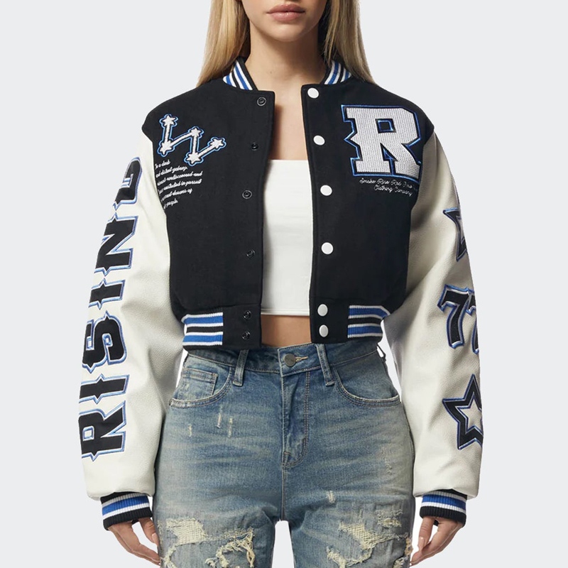 custom leather jacket varsity leather sleeves bomber — product-leather-31