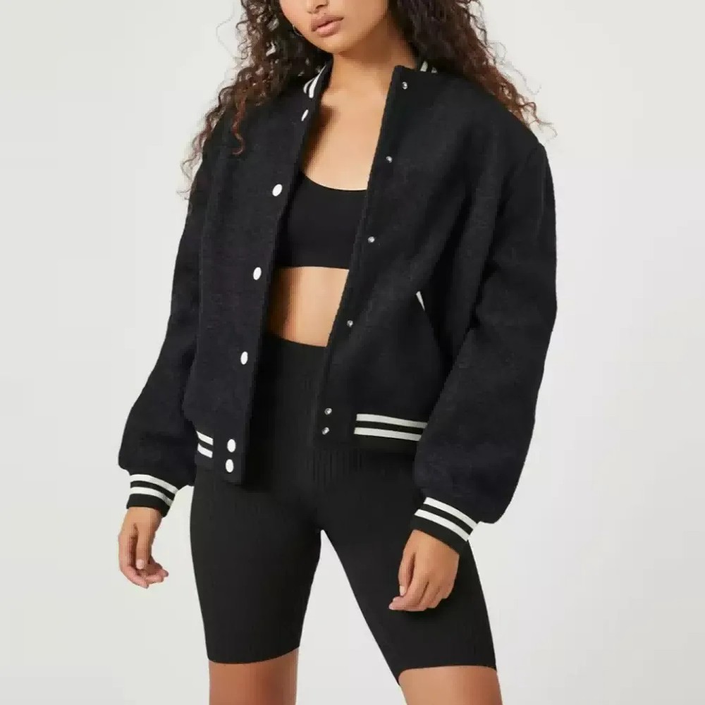 custom leather jacket varsity leather sleeves bomber — product-leather-40