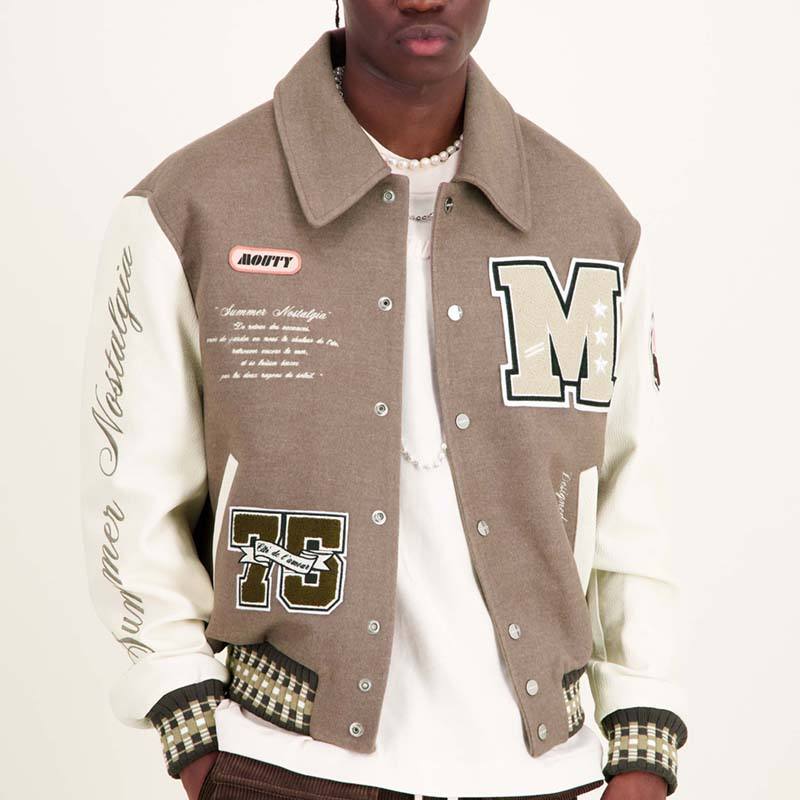 custom varsity letterman jacket wool body leather sleeves — product-varsity-16