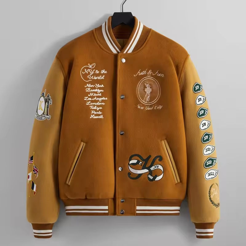 custom varsity letterman jacket wool body leather sleeves — product-varsity-17