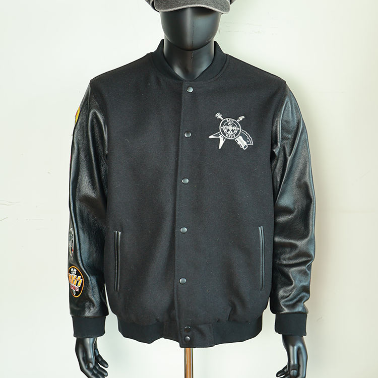 custom varsity letterman jacket wool body leather sleeves — product-varsity-19