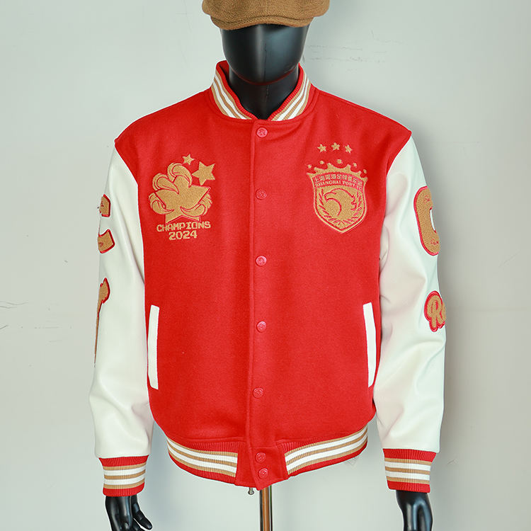 custom varsity letterman jacket wool body leather sleeves — product-varsity-20