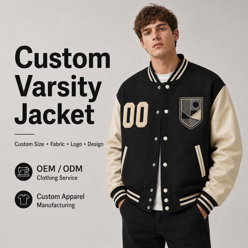 custom varsity letterman jacket wool body leather sleeves — product-varsity-27