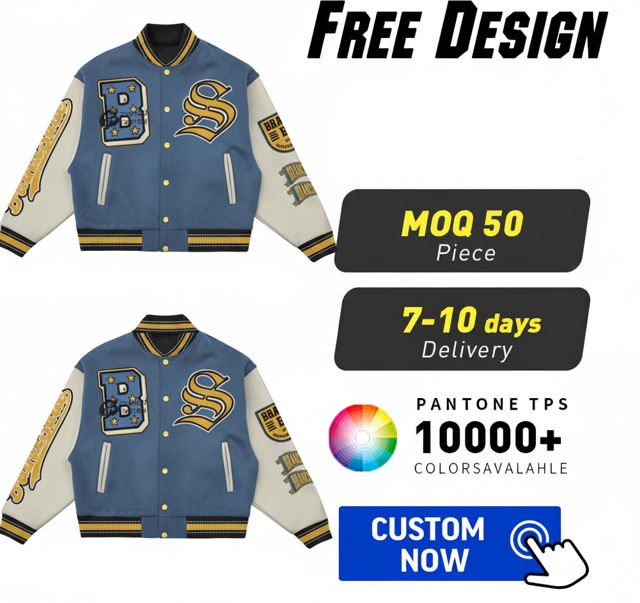 custom varsity letterman jacket wool body leather sleeves — product-varsity-36