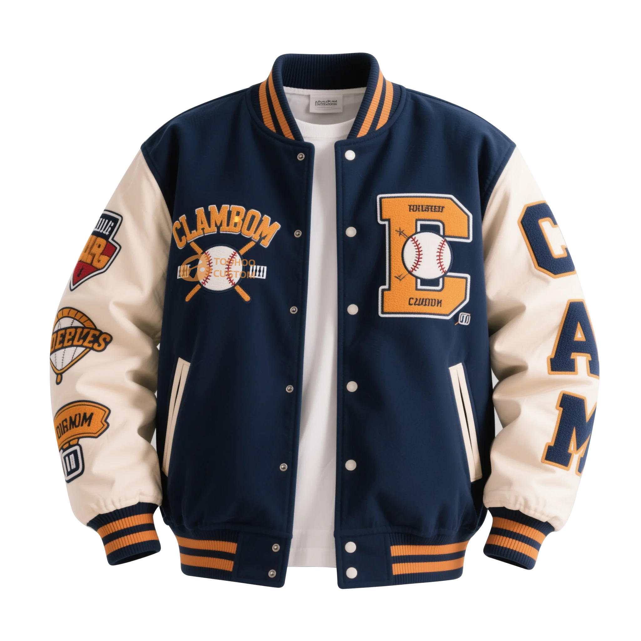 custom varsity letterman jacket wool body leather sleeves — product-varsity-41