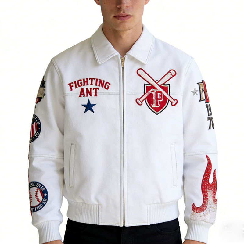 custom varsity letterman jacket wool body leather sleeves — product-varsity-43