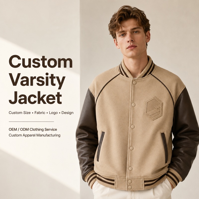 custom varsity letterman jacket wool body leather sleeves — product-varsity-52